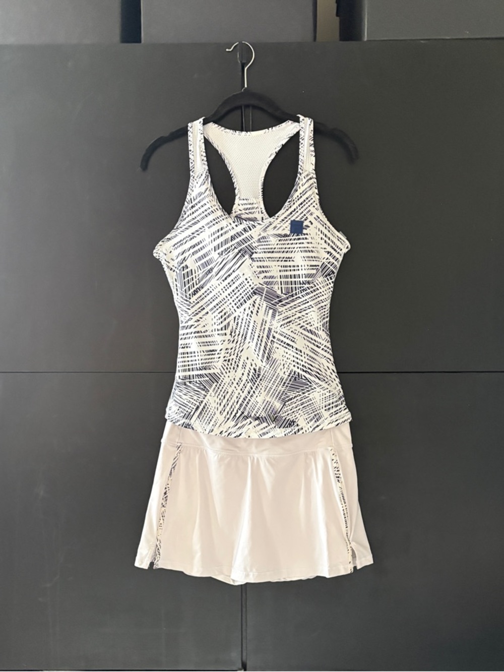 Fila Foul Line Racerback Printed Athletic Tank & Skirt Set - Size Small